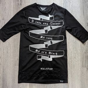 KILLSTAR Fact Hockey Dress Mesh Jersey Black Size Small Alt Goth